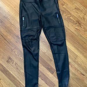 Black pleather leggings